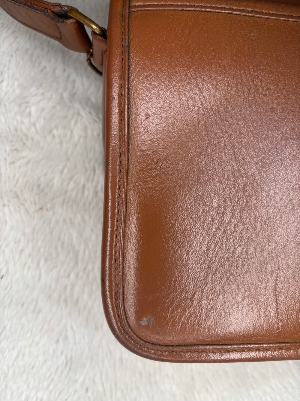 Vintage Coach Brown Leather Turnlock Crossbody Bag Made In United States - Picture 13 of 16